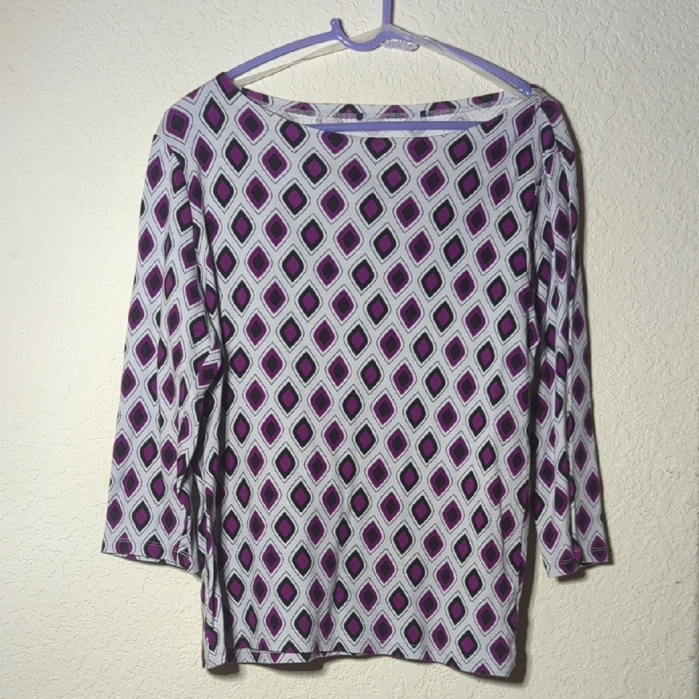 Geometric Purple and Black Women's Top
